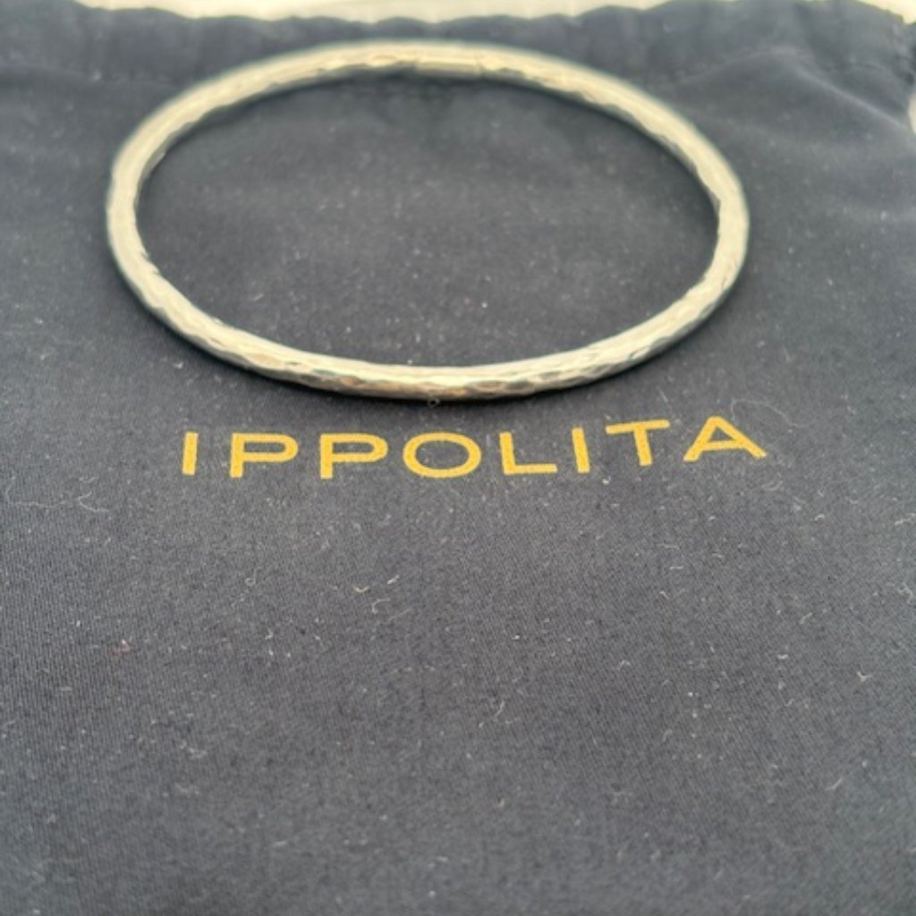Ippolita Classico Hammered Sterling Silver Stackable Bangle Bracelet 500$